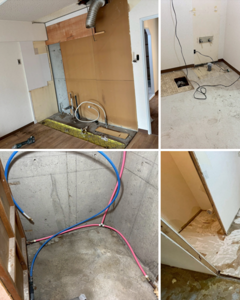 大阪市淀川区マンションリフォーム水回り解体後
